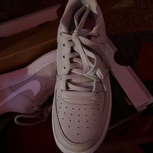 Tan & White Nike Air Force 1’s